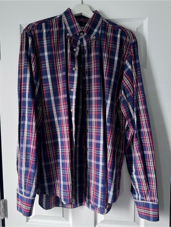 Carolina Herrera Other - Carolina Herrera Navy and Red Plaid Button-Down Shirt